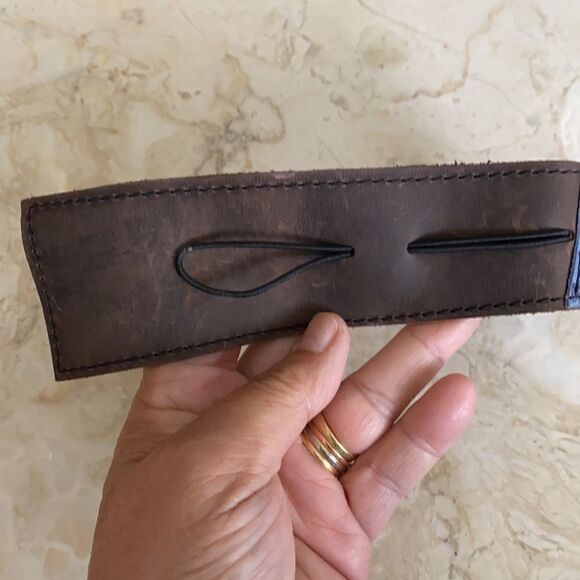 Handcrafted Leather Cuff Bracelet  - Picture 5 of 8